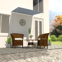 Retractable Awning 59.1&quot;x59.1&quot; Blue and White - $2,514.14 MXN
