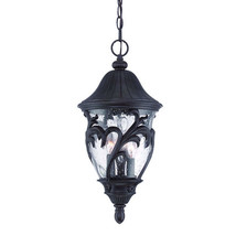 Three Light Matte Black Leaf Detail Hanging Light - £229.48 GBP