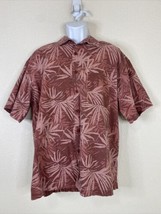 Faded Glory Men Size XL Red Floral Button Up Shirt Short Sleeve Pocket - $6.71