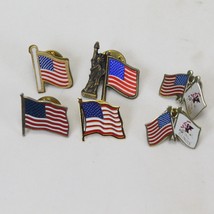 USA American Flag Hat Lapel Pins Statue of Liberty and Illinois Lot of 6 - $12.73