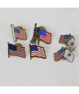 USA American Flag Hat Lapel Pins Statue of Liberty and Illinois Lot of 6 - $17.46 CAD
