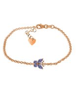 Galaxy Gold GG, 14K Solid Rose Gold, Natural Tanzanite Butterfly Bracele... - $852.46