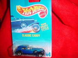 Hot Wheels #44 Classic Caddy With 5 Spoke Rims Blue &amp; White Card Free Usa Ship - £6.75 GBP