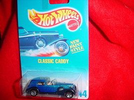 Hot Wheels #44 Classic Caddy With 5 Spoke Rims Blue &amp; White Card Free Usa Ship - £6.63 GBP