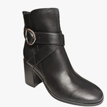 Nine West Needyou Black Side Zip Buckle Detail Block Heel Ankle Boots Size 7 New - £38.77 GBP