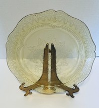 Patrician Spoke Federal Depression Glass Yellow Amber Dinner Cake Plate 11 inche - £15.02 GBP