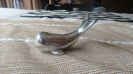 Vintage Polished Aluminum Whale Paperweight 3.5&quot; - $74.25