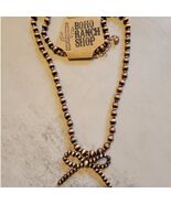 Navajo Style Pearl Bow Coquette Necklace Copper - $432.37 MXN
