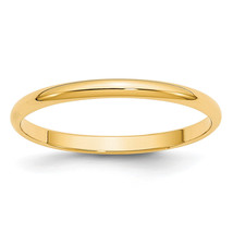 10k Gold 2mm Lightweight Half Round Wedding Band Size 4 1HRL020 - £96.02 GBP