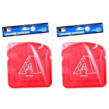 2pk MLB Arizona Diamondbacks Baseball BPA Free Plastic Sandwich Container Red - £10.12 GBP