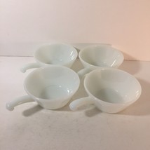 Vintage Fire-King Milk Glass Chili Soup Bowls Lugnut Handles Set of 4 - £21.38 GBP