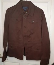 NEW JONES NEW YORK SIGNATURE JACKET S STRETCH BROWN  BUTTON DOWN POCKETS... - $34.64