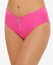 Hula Honey Juniors Zippered High-Waist Bikini Bottoms Size Large Color Pink - £15.50 GBP
