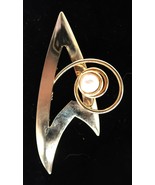 Vtg Star Trek DELUXE Command 3&quot; Broach w Pearl Majel Roddenberry Collect... - $49.99
