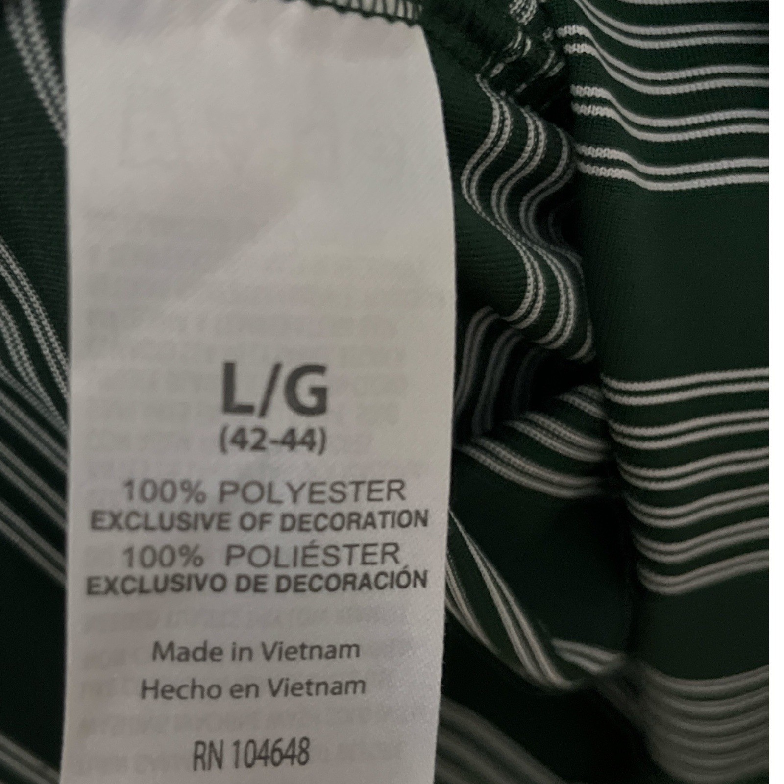 Knights Apparel USF Bulls Polo Shirt Green White Striped Men’s Size L Item image 6
