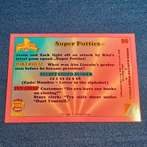 1994 Mighty Morphin POWER RANGERS SERIES TWO # 90 SUPER PUTTIES - $12.19