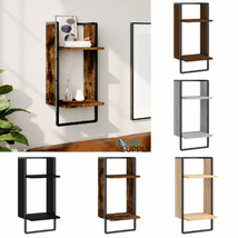 Industrial Wooden Wall Mounted Shelving Storage Unit Shelves With Bar Wo... - $29.80+
