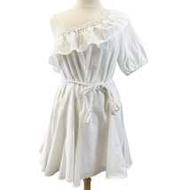 Rhode x Target Womens Asymmetrical Ruffle Mini Dress Size Large Bohemian Bride   - $35.99