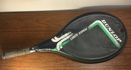 Dunlop Power Master 95 Vibrotech Tennis Racquet 4 1/2"? W/ Cover-14X10.25"-USED - £9.34 GBP