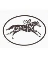 TB Race Horse Decal - Equine Discipline Oval Vinyl Black &amp; White Window ... - £3.19 GBP