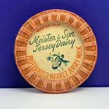 Dairy milk bottle cap farm advertising vintage label Meister son Jersey ... - $7.87
