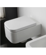 Scarabeo 8301 Bathroom Modern Wall Mount Toilet Ceramic Squared - $542.85 CAD