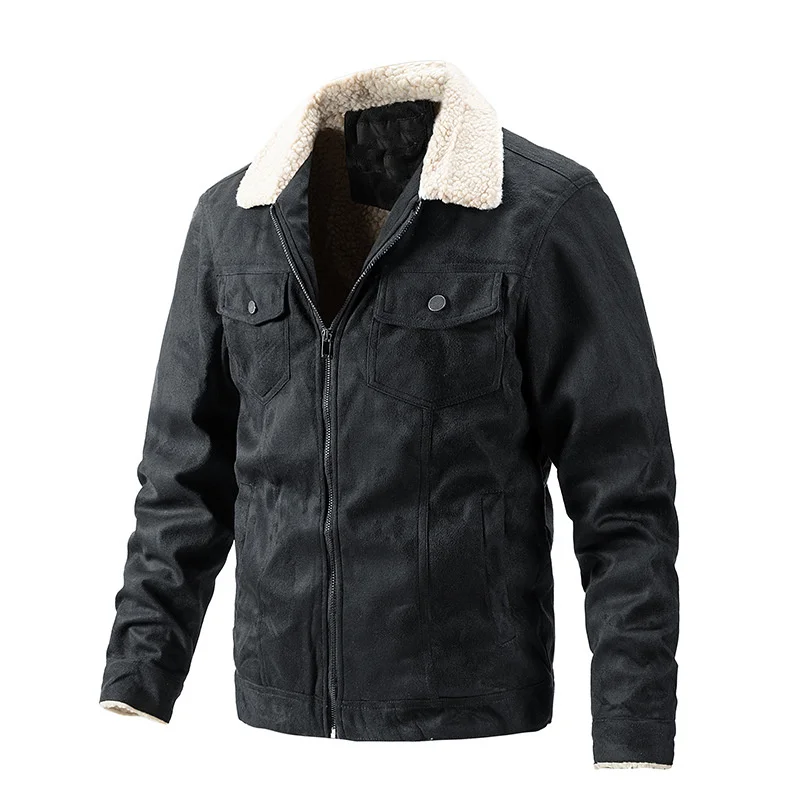 New Men Winter Jacket Casual Warm Thick Fleece Jackets Mens Solid  Winter Coat   - £225.70 GBP