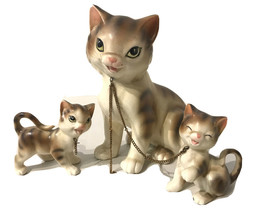 Vintage Lipper And Mann Chained Cat Family Made In Japan MCM Kitsch - £42.44 GBP