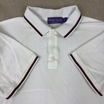 Ralph Lauren Purple Label Polo Shirt Womens XL Short Sleeve Collared White Italy - £51.53 GBP