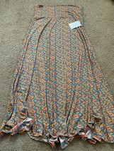 LuLaRoe Maxi Skirt Neon Aztec Graphic Sz L Fit &amp; Flre Foldable Waist Stretch - £18.40 GBP