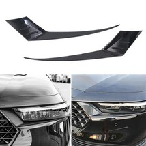 2pcs Glossy Black Car Front Headlight Eyebrow Cover Trim For  For  2023 2024 11t - £48.93 GBP