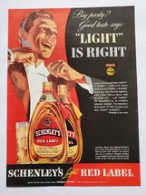 1939 Schenley&#39;s Light Red Label  Vintage Print Ad Light Is Right - £12.37 GBP