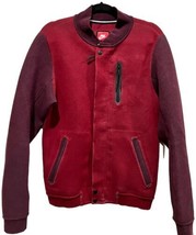 Nike Tech Fleece Varsity Bomber Jacket Zip Up Maroon And Burgundy Mens Small - $27.83