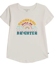 Lucky Brand Girls&#39; Short Sleeve Graphic T-Shirt, Tagless Cotton Tee with... - $24.50