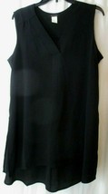 Jennie &amp; Marlis Black V Neck Sleeveless Polyester Blouse Top Large - $19.79