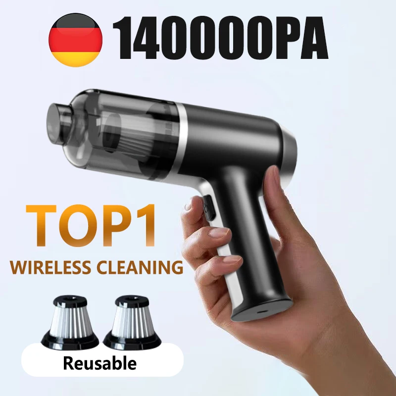 Car Vacuum Cleaner 140000PA Mini Portable Powerful Handheld Cleaning Machine - £28.34 GBP+