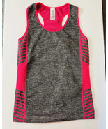 Athletic Top Women&#39;s Pink Gray Compression Racer Back Tank One Size Shap... - $11.88