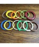 VTG Lucite Plastic Bangle Bracelets LOT of 12 Spacers Colorful 80&#39;s Gran... - $65.00