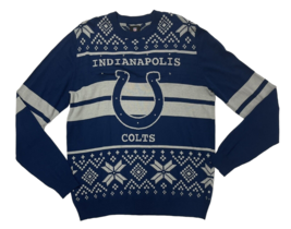 NFL Licensed Men&#39;s Indianapolis Colts Navy Blue/Gray Light Up Ugly Sweater - £38.24 GBP