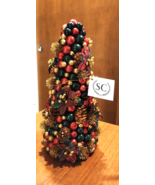 NWT Salzburg Creations SC RED/GREEN/GOLD BEADED Christmas Tree 12&quot; SEE N... - $34.60