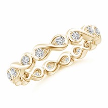 ANGARA Round Diamond Infinity Knot Wedding Band in 14K Gold (HSI2, 0.4 Ctw) - £784.90 GBP