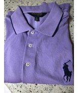 RALPH LAUREN POLO GOLF POLO SHIRT LAVENDER LARGE NAVY POLO RIDER/TRIM BNWOT NICE - $54.17