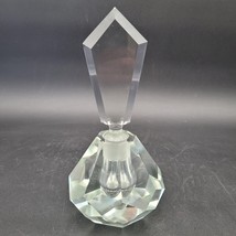 LARGE &amp; HEAVY Vintage Art Deco Prism Cut Glass Perfume Bottle w/Stopper ... - £31.57 GBP