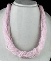 Natural Pink Rose Quartz Round Beads 17 Line 801 Carats SEMI-PRECIOUS Necklace - £243.00 GBP