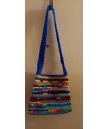 Blue Lagoon Crossbody Tote, 11 x 11 inches, 18 inch strap, hand crocheted - $24.69 CAD