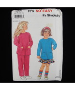 Simplicity 7966 It&#39;s So Easy Knit Slim Pants Skirt Top Playwear Girls S ... - $2.93