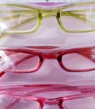 Women&#39;s Lightweight Plastic Reading Glasses 3 PACK,+1.25, Yellow, Red, Pink, New - £11.95 GBP