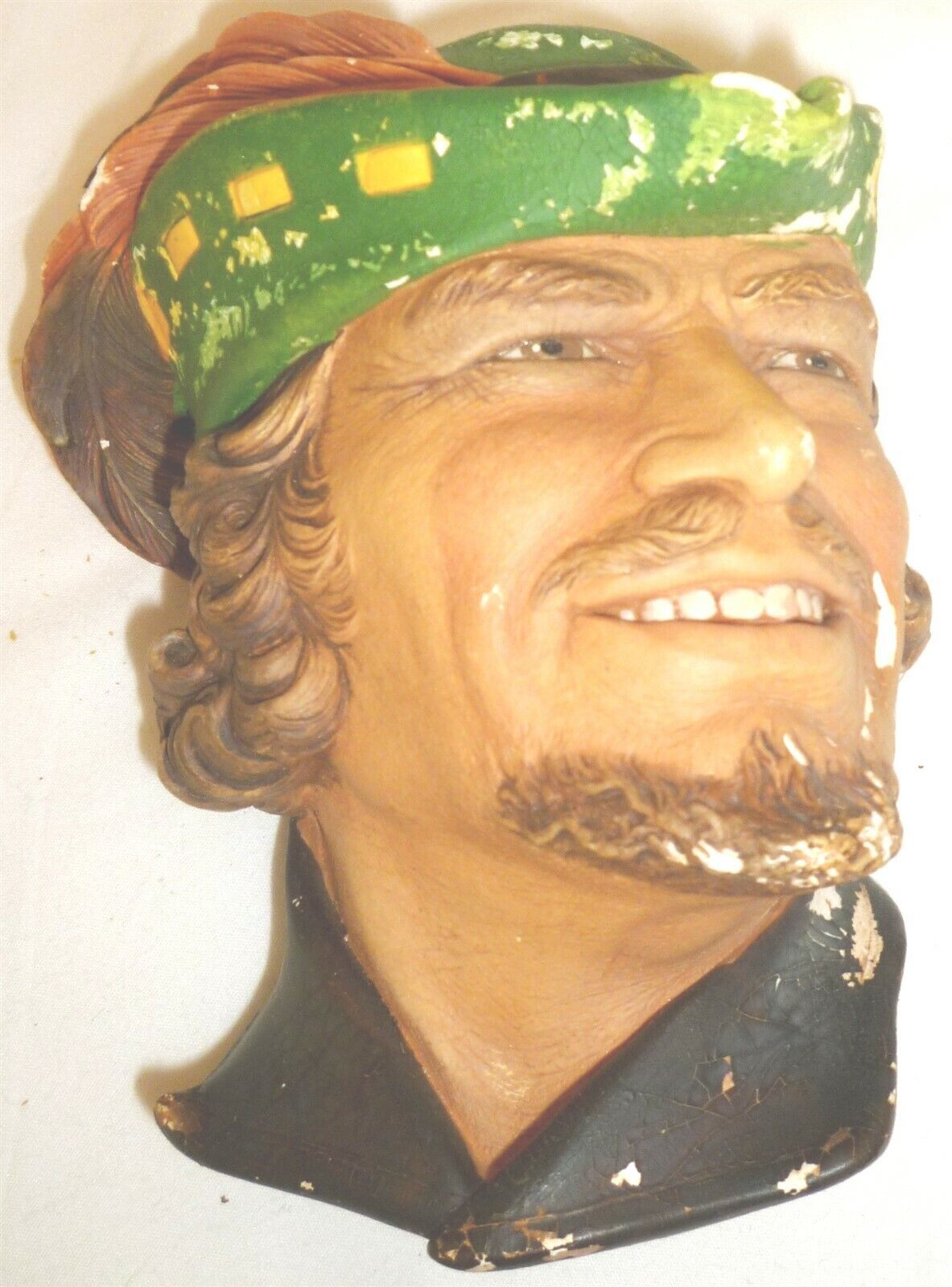 VINTAGE LEGEND PRODUCTS ENGLAND CHALKWARE SCULPTURED WALL HEAD MASK ROBI... - $6.00