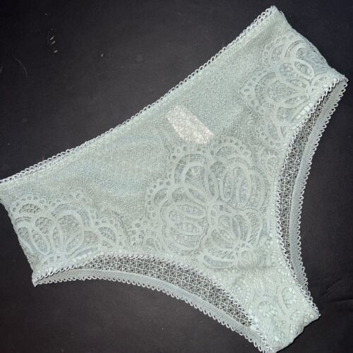 NWT Victoria&#39;s Secret M HIGH-WAIST panty OLIVE GREEN LACE floral DREAM A... - $29.69