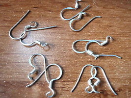 10 Sterling Silver Hook Coil Ear Wires - £9.92 GBP